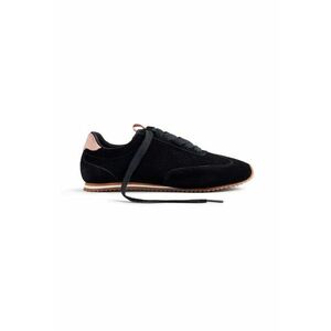 Pantofi sport low-cut de piele intoarsa - Negru imagine