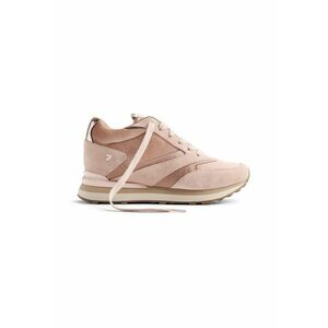 Pantofi sport wedge de piele intoarsa - Bej imagine