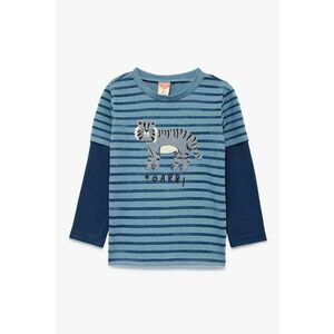 Bluza cu model si maneci raglan - Albastru prafuit imagine