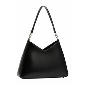 Geanta de piele cu bareta de umar - Negru imagine