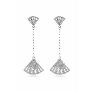 Cercei drop cu cristale - Argintiu imagine