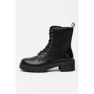 Bocanci demiwedge de piele ecologica - Negru imagine