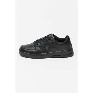 Pantofi sport low-cut wedge de piele ecologica - Negru imagine