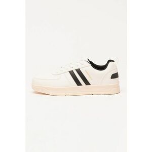 Pantofi sport low-cut de piele ecologica - Alb/Negru imagine