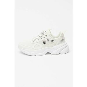 Pantofi sport cu aspect masiv si insertii de piele ecologica - Alb murdar imagine