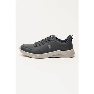 Pantofi sport low-cut wedge de piele ecologica - Albastru prafuit imagine