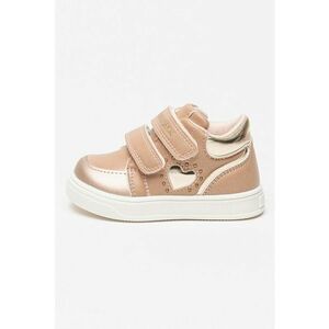 Pantofi sport de piele cu barete cu velcro - Roz prafuit/Argintiu imagine