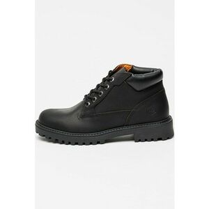 Bocanci de piele cu logo - Negru stins imagine