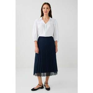 Fusta midi cu pliuri - Bleumarin imagine
