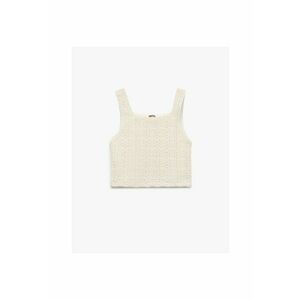 Top crop tricotat - Bej imagine