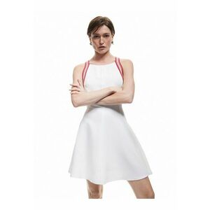 Rochie evazata fara maneci - Alb imagine