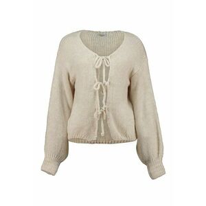Cardigan tricotat cu model uni - Bej inchis imagine