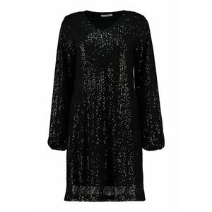Rochie cu paiete cu maneci lungi - Negru/Argintiu imagine