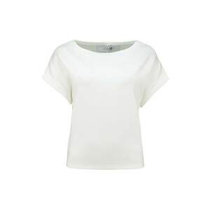 Tricou din amestec de modal cu decolteu la baza gatului - Alb murdar imagine