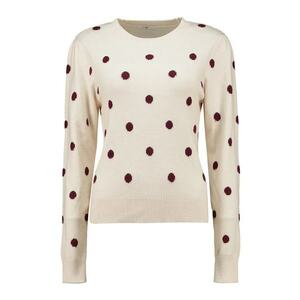 Pulover cu buline - Visiniu/Bej imagine