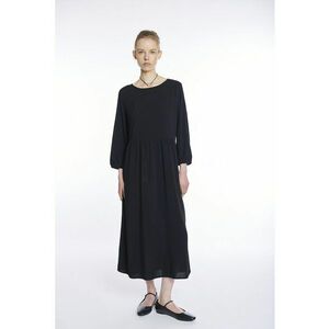 Rochie midi lejera cu maneci trei sferturi - Negru imagine