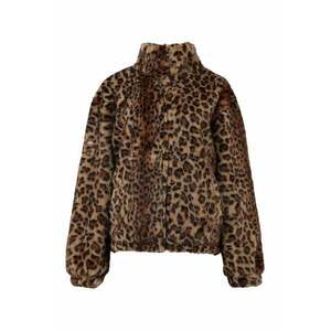 Haina din blana sintetica cu animal print - Maro/Maro deschis imagine