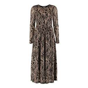 Rochie evazata cu imprimeu - Negru/Maro deschis imagine