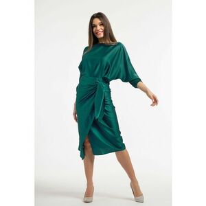 Rochie petrecuta cu slit pe partea din fata - Verde padure imagine