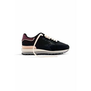 Pantofi sport de piele intoarsa cu garnituri de plasa - Negru imagine