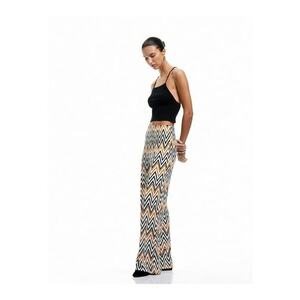 Pantaloni cu model si croiala ampla - Maro imagine