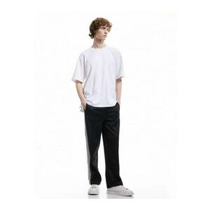 Pantaloni lejeri de trening cu aspect satinat - Negru imagine