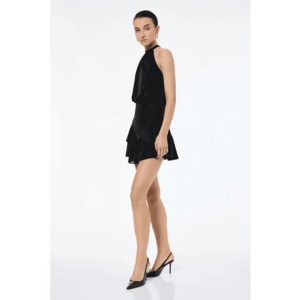 Rochie halter stralucitoare - Negru imagine