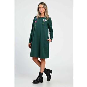 Rochie Dama - A-Line - cu Buzunare Laterale si Pictura Realizata Manual V363 - imagine