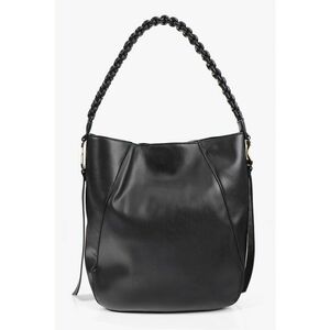 Geanta hobo cu bareta impletita - Negru imagine