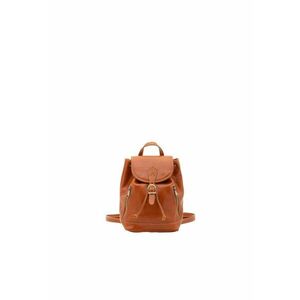 Rucsac de piele cu buzunare cu fermoar - Maro cognac imagine