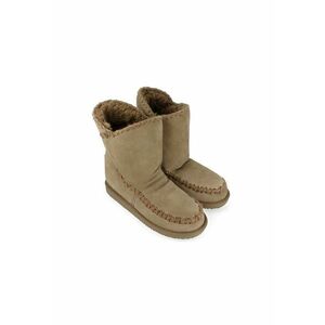 Ghete de piele intoarsa - cu captuseala de blana shearling sintetica - Maro imagine