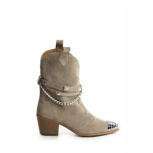 Botine cowboy din piele intoarsa - cu decoratiuni metalice Aryan imagine