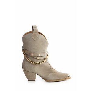 Ciocate Bushra piele intoarsa nude de dama cu accesorii aurii imagine