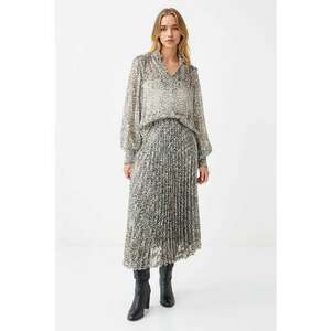 Fusta midi cu model animal print - Negru/Gri imagine