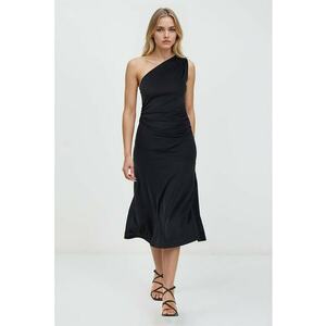 Rochie slim fit cu decolteu pe un umar - Negru imagine