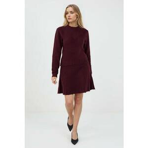 Fusta mini din tricot cu croiala in A - Visiniu imagine