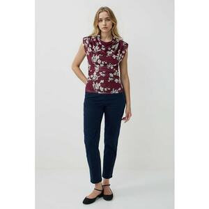 Bluza cu imprimeu floral - Visiniu/Alb murdar imagine