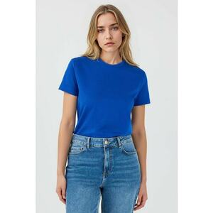 Tricou uni din amestec de bumbac - Albastru royal imagine
