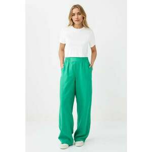 Pantaloni din amestec de lyocell cu talie elastica - Verde lime imagine