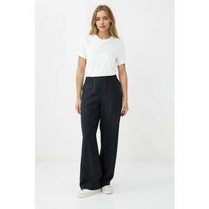 Pantaloni din amestec de lyocell cu talie elastica - Negru imagine