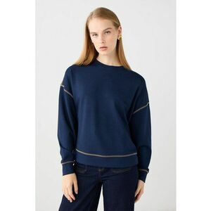 Bluza de trening din amestec de modal cu maneci cazute - Bleumarin imagine