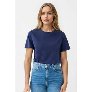 Tricou uni din amestec de modal - Bleumarin imagine
