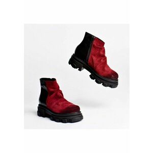 Ghete din piele intoarsa cu design colorblock Andorra imagine