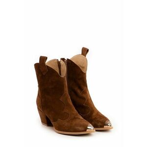 Ciocate Amber Brown piele naturala intoarsa cu fermoar lateral imagine
