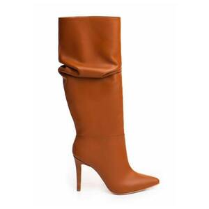 Cizme de piele cu design drapat Espresso Whisper imagine