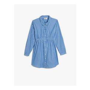 Rochie-camasa cu model in carouri - Bleumarin imagine