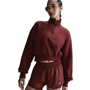 Bluza crop de trening cu fenta cu fermoar - Rosu inchis imagine