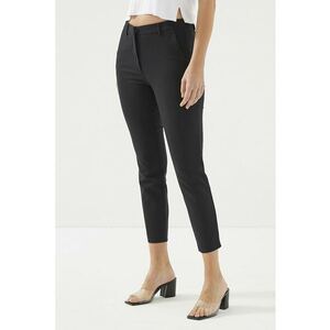 Pantaloni crop cu talie inalta - Negru imagine
