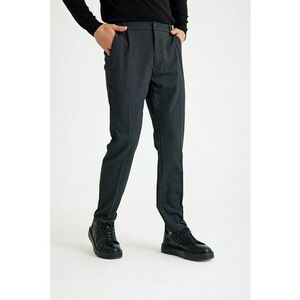 Pantaloni conici cu talie elastica - Gri carbune imagine