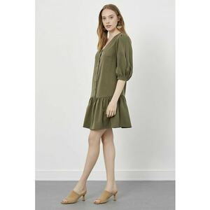 Rochie lejera cu maneci 3/4 - Kaki imagine